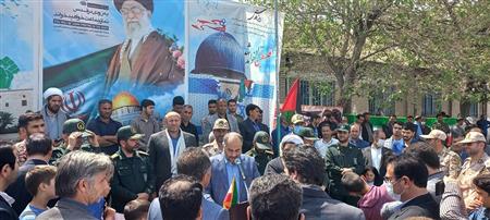 سخنرانی در راهپیمائی روز قدس توسط مسئول کتابخانه عمومی